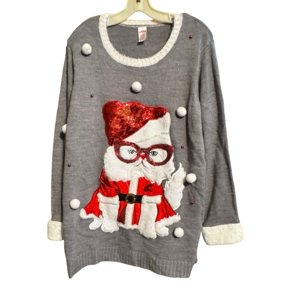 Holiday‎ Time Cat Christmas Sweater